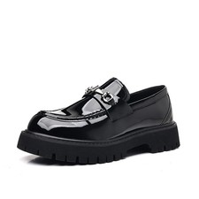 Men Leather Loafers Slip on Platform Sole Business Formal Casual Dress Shoes
