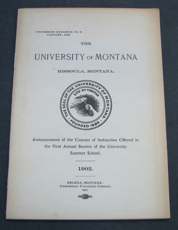 historic 1902 UNIVERSITY of MONTANA SUMMER SCHOOL brochure booklet MISSOULA