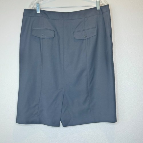 TALBOTS Black Pencil Straight Skirt Sz 16 Wool Blend Lined Pockets Office Career - Picture 4 of 8