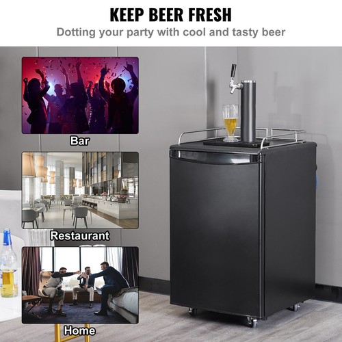 24" Beer Kegerator Draft Beer Dispenser Full Size Keg Refrigerator Single Tap - Picture 2 of 8
