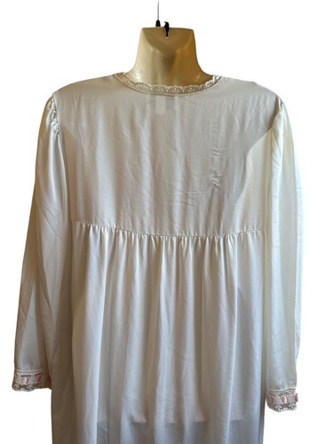 Vintage Barbizon Morgenmantel weiß Blumen Spitze Morgenmantel Granny Chic Cottagecore M - Bild 6 von 13
