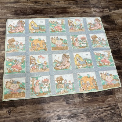Nursery Rhyme Baby Blanket Comforter Quilted 33x40 Crib Handmade
