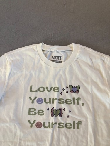 Vans Shirt Girl's Medium (10-12) New Santos Crew Marshmallow - Picture 2 of 3