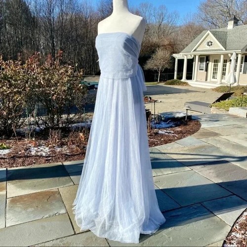 Neu mit Etikett BHLDN Anthropologie Jenny Yoo Ryder wandelbares Maxikleid lang blau 16 - Bild 6 von 14