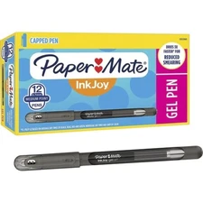 Paper Mate InkJoy Gel Pens, Medium Point (0.7mm), Black, Capped, 12 Count