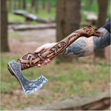 Viking Hand forged axe Handmade hatchet High carbon steel tomahawk ax 21" 53 cm
