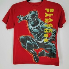 Marvel Avengers Black Panther Red Boys Shirt Size Large 10/12 