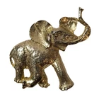 Vintage Elephant Brooch Jewelry Lapel Pin Good Luck Trunk Up, Gold Tone, Costume