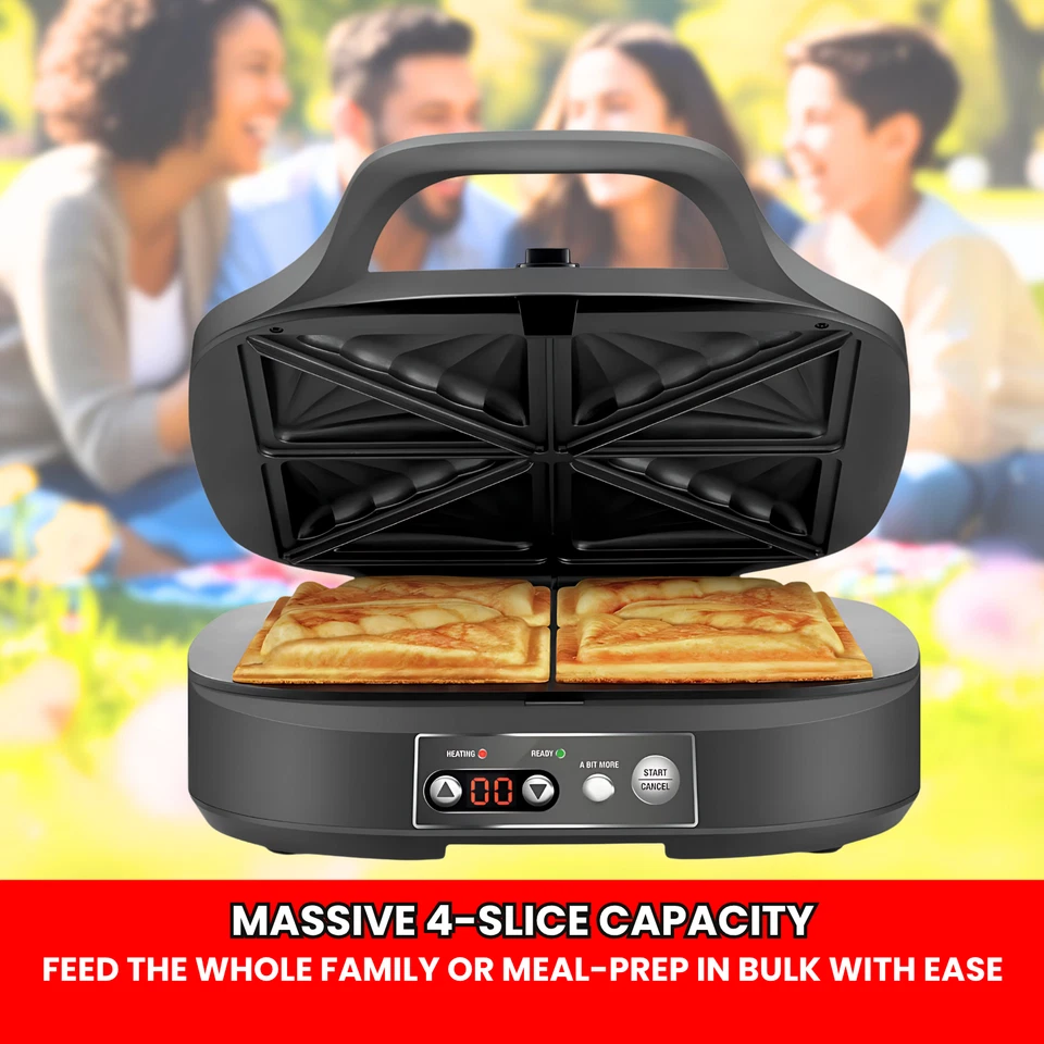 Breville 4-Slice Electric Jaffle Toastie Maker Snack Press Sandwich Non-stick AU - image 3 of 4