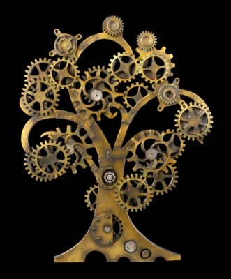 Steampunk Wandrelief - Tree of Life - Fantasy Gothic Baum des Lebens Wanddeko