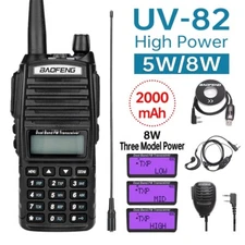 High Power 5W/8W Baofeng UV-82 Dual Band VHF/UHF, 10km Range, FM Transceiver