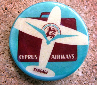1947 Cyprus Airways Design Button Pin Back Modernist Mid-Century Deco #10