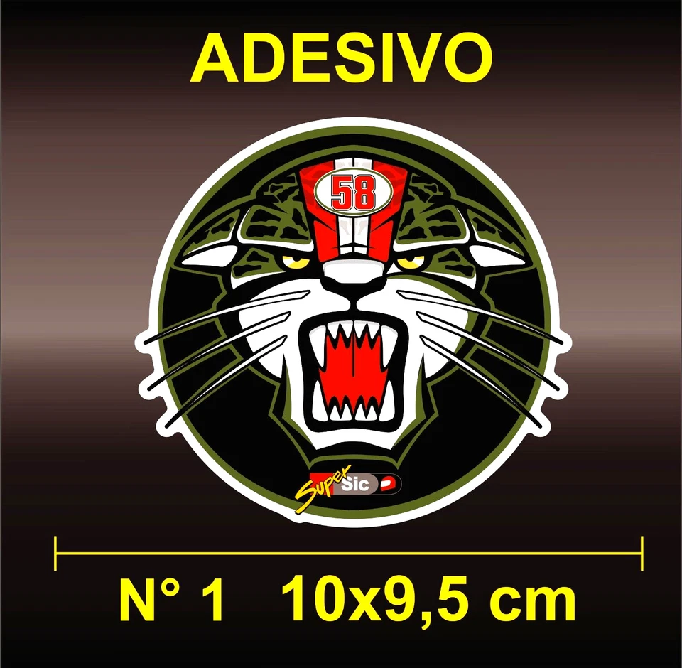 Adesivi Sticker MARCO SIMONCELLI 58 SUPER SIC | DUCATI HONDA VALENTINO ROSSI 46