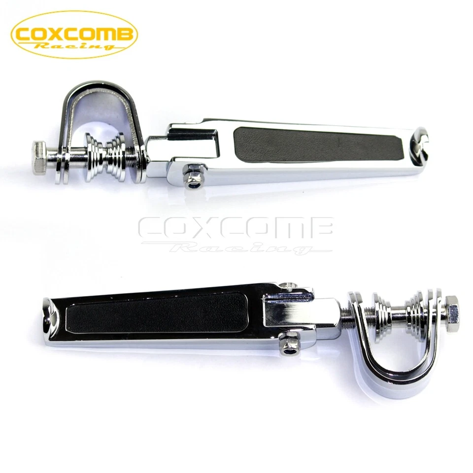 Foot Pegs Clamps 1"~1-1/4" Highway Engine Guard Mount Footpegs For Harley Honda — 第 3/4 张图片