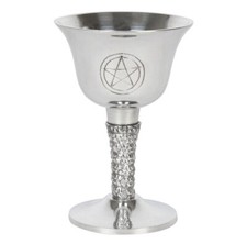 SILVER METAL PENTAGRAM CHALICE Witchy Gifts Altar Ritual Wicca Pagan