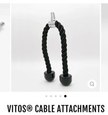 Dual Grip Tricep Rope, Pull Down Cable Machine Attachment