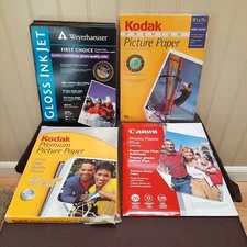 257 Sheets 8-1/2 x 11 Glossy Printer Photo Picture Paper; Kodak Canon Weyerhaeus