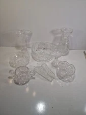 Mixed Lot of 8 PCs Antique American Brilliant Period Clear Cut Crystal ABP, A9