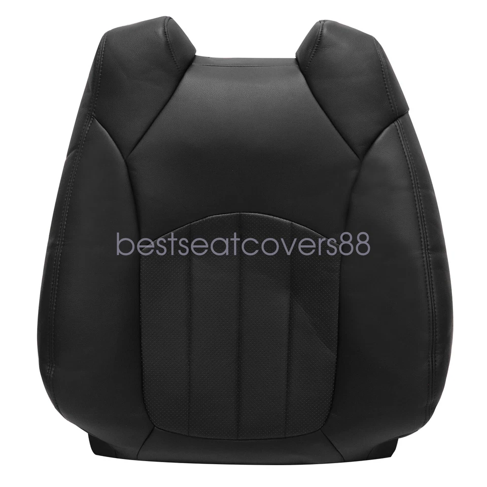 Cubierta de asiento perforada delantera negra 4 piezas para GMC Acadia Denali SLT SLE SL 2008-12 Foto 3 de 4