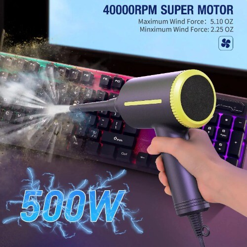 Electric Air Duster, Compressed Air Blower Gun Canned Spray For Computer Cleaner