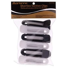 Shorties Section Clips - White-Black by Marianna for Women - 6 Pc Hair Clips