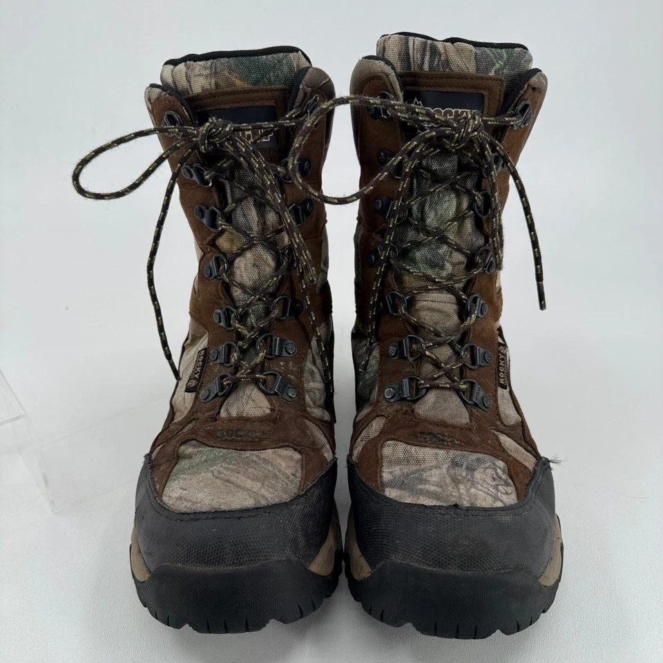Rocky MENS Camo Camouflage Lace Up 800 gram Insulated Hunting Boots SIZE 8.5W - Image 3 of 4