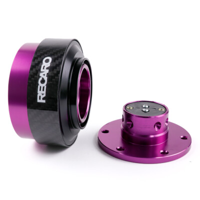 Purple RECARO Carbon Fiber Steering Wheel Quick Release Hub Snap Off Boss Kit