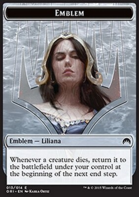MRM Fr/Vf Token - Liliana, Defiant Necromancer Emblem MTG ORI