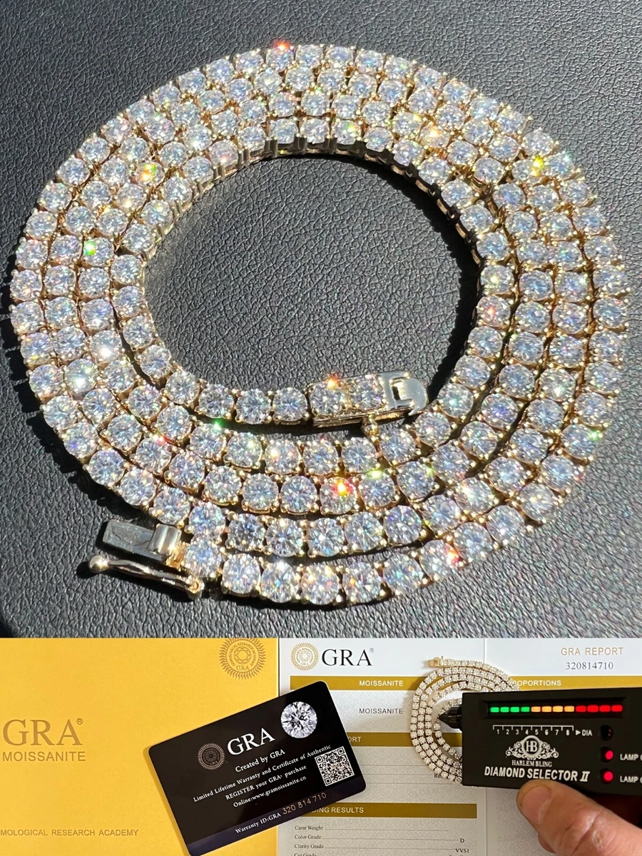 925 Sterling Silver Moissanite Tennis Chain VVS Diamond Cuban Link Chain at  Rs 122986.20/piece | Varachha Road | Surat | ID: 2851676107262