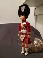 Vintage Hard Plastic Scottish Doll with Kilt, 7.5", Sleepy Eyes
