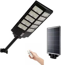 LAMPIONE STRADALE LED 1200 W CON PANNELLO SOLARE TELECOMANDO CREPUSCOLARE+STAFFA