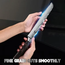Bread Knife 13 inch Serrated Ultra Sharp Carbon Steel Kitchen Chef Bread Knife