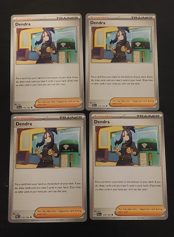 4x Dendra 179/193 Pokemon Card TCG Playset