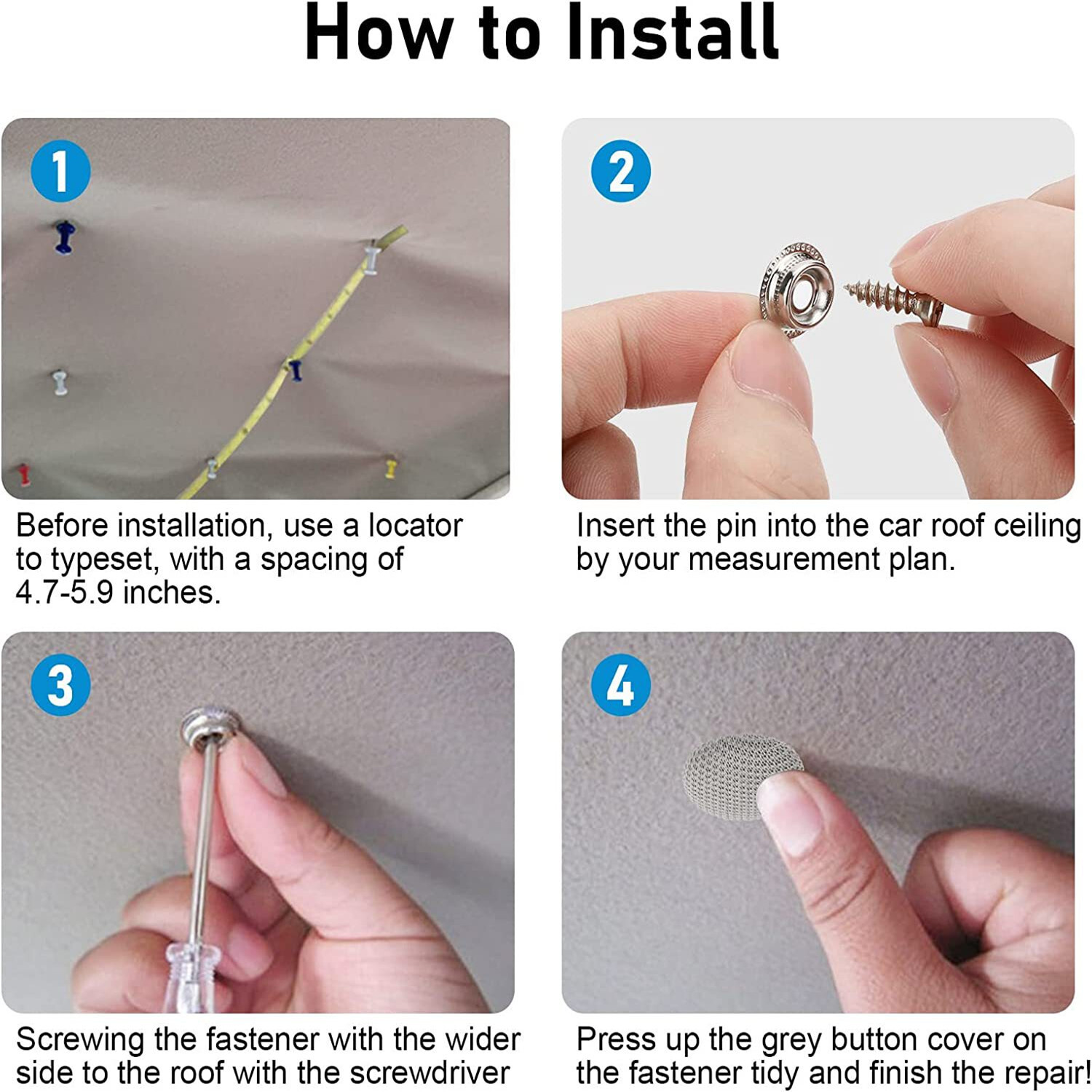 60pcs Sagging Headliner Repair Buckle Pins Rivet car Roof Liner Ceiling