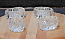Vintage Glass Salt Cellars Multifaceted Set Of 4