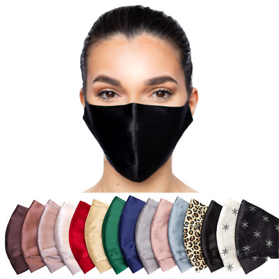 100% Maulbeerseide Gesichtsmaske mit Nasendraht.  Waschbare Gesichtsmasken, verstellbar UK