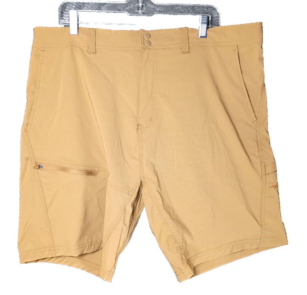 Reel Life Men's XXL Fishing Shorts 5 Pocket Camel 6 Belt Loops 9" Inseam