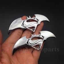 2x Metal Chrome Batman Vs Superman Logo Dawn Of Justice Emblem Car Badge Sticker 2x Metal Chrome Batman Vs Superman Logo Dawn Of Justice Emblem Car Badge Sticker