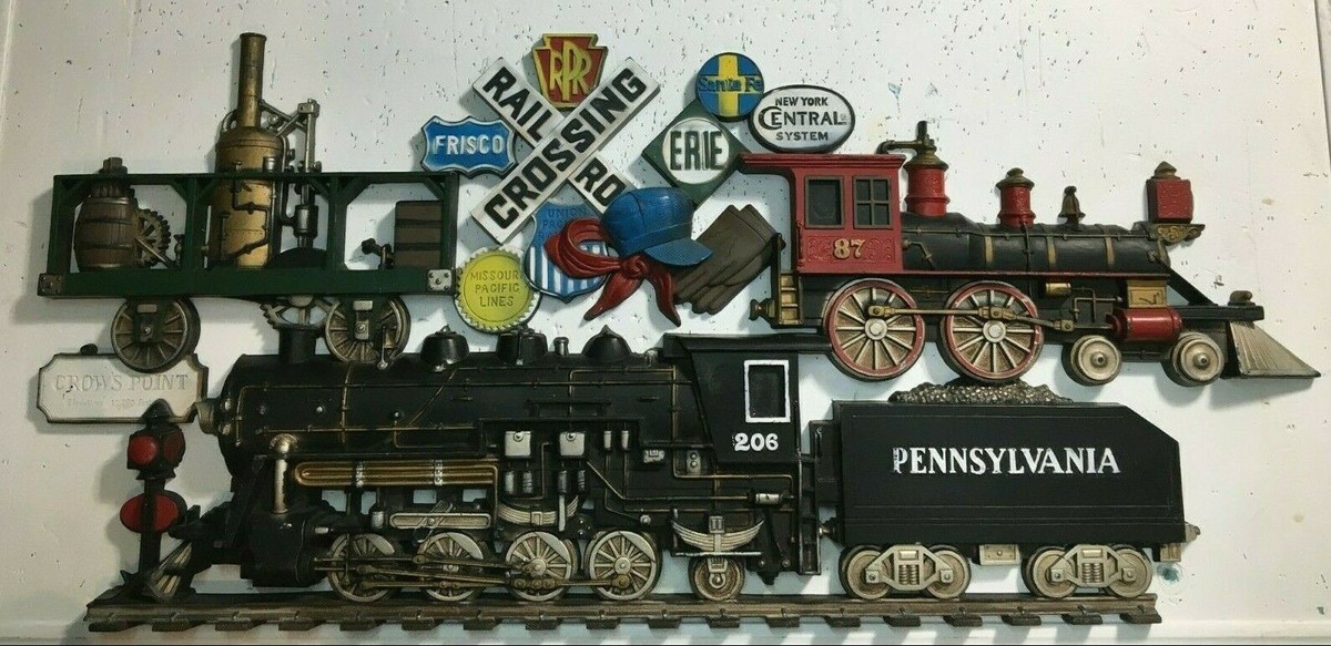 Burwood MCM 1960s Pennsylvania Train Railroad Wall Decor