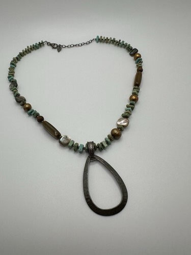 Collier Femme En Argent Sterling Véritable Silpada - Avec Brin De Turquoise - Longueur 16,5 Pouces (42 Cm) - Occasion Excellent état
