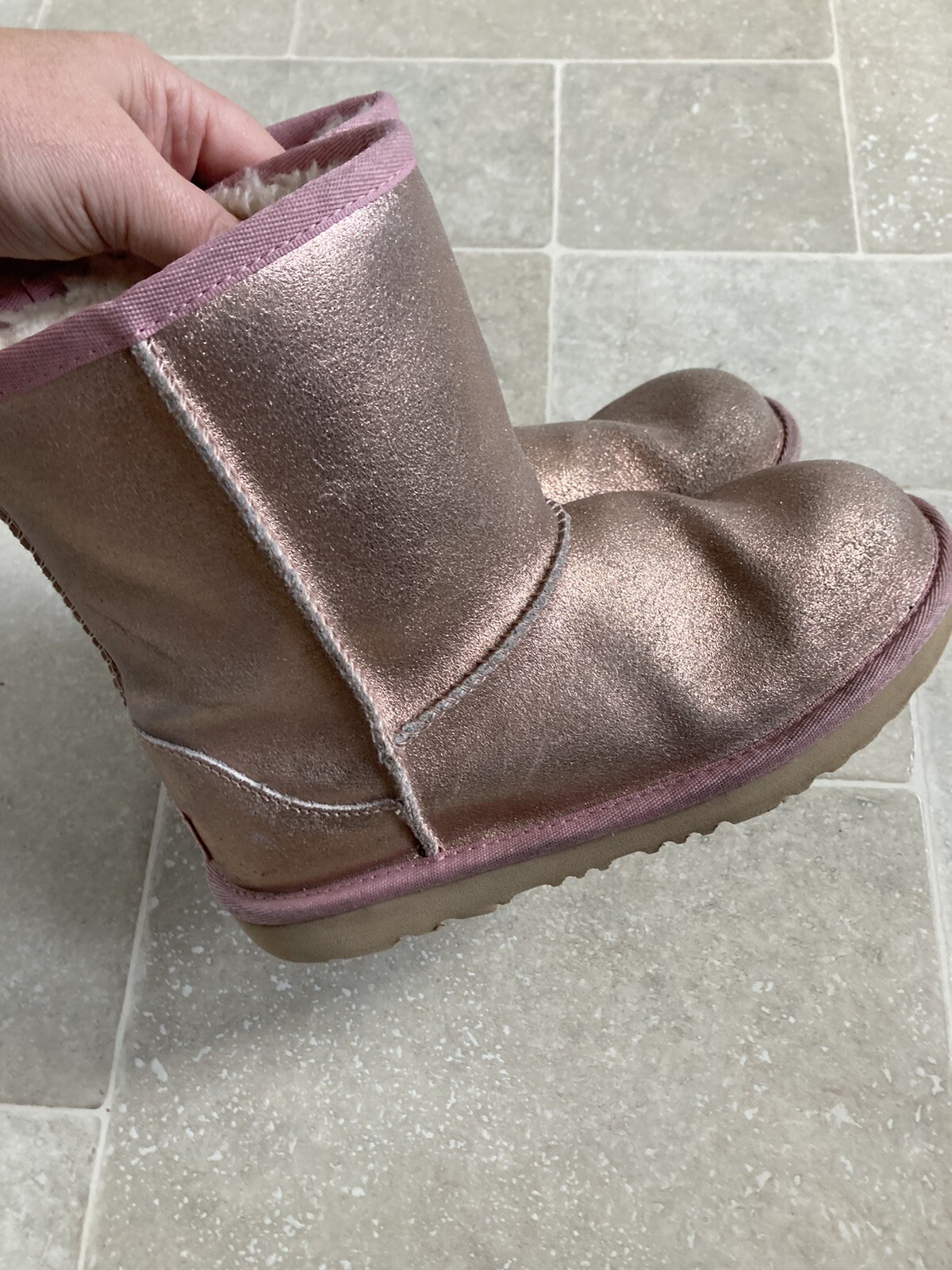 ugg boots uk 2 junior rose gold metallic limited edition sold out image 2