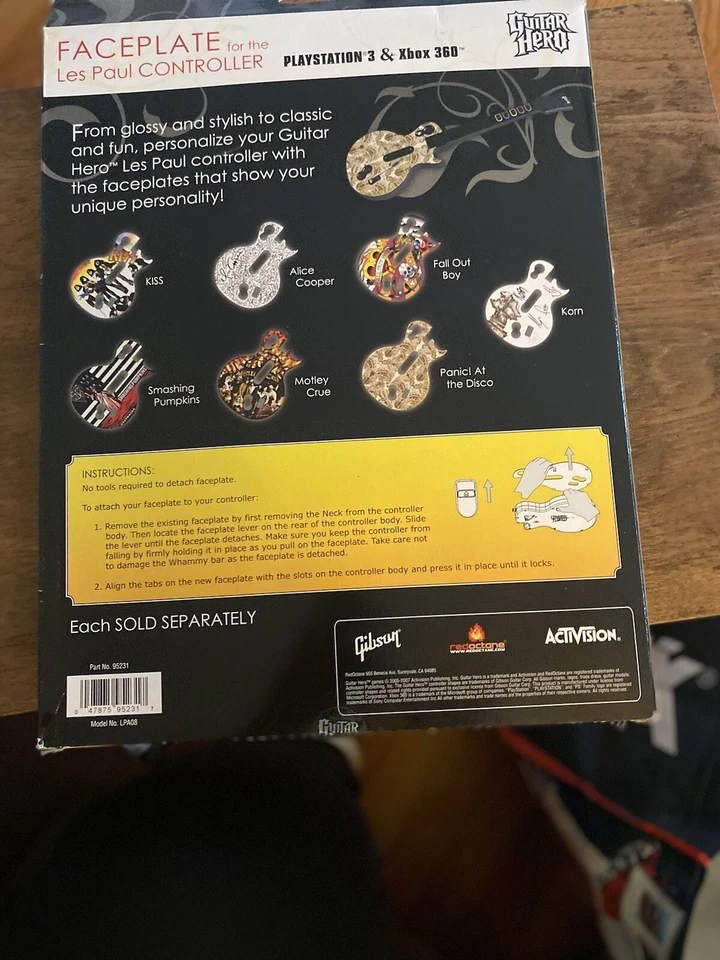 Placa frontal Guitar Hero PS3 Xbox 360 Panic At The Disco para mando Les Paul Foto 2 de 2