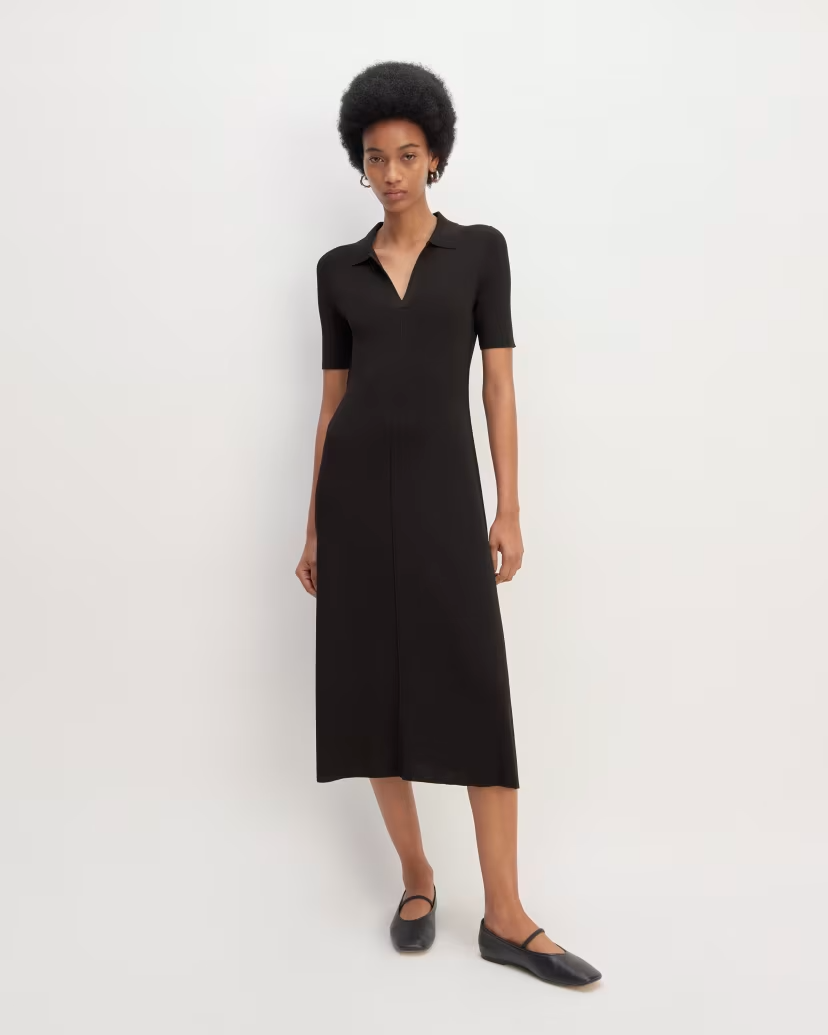 midi black ruched dress L'AGENCE Adriana Ruched Midi Dress In Black