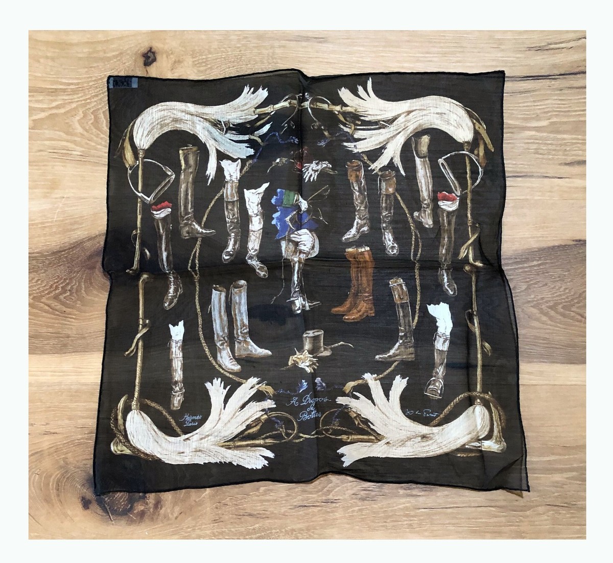 Hermes Scarf A Propos de Bottes Silk Mousseline Scarf 40 | eBay