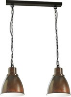 Braune Pendelleuchte 2Xe27 Industrial Style Innenschirm Weiß Esstisch HäNgelampe