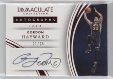 2015-16 Panini Immaculate Auto Red 21/25 Gordon Hayward #20 Auto 7xr