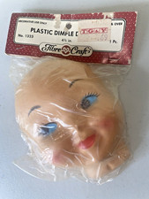 De colección Plástico Cara de Bebé Azul Ojos Laterales Hoyuelos Muñeca Parte Hágalo Usted Mismo Reparación 4-3/4"