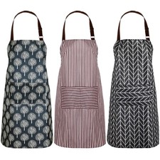 Luxurious Waterproof Bib Aprons - 3 Count, Adjustable, Pocketed for Convenience