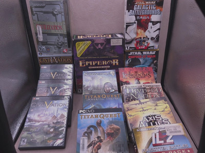 Random Old PC Games Lot of 12 plus some expansions Star Wars, Civilization, etc.