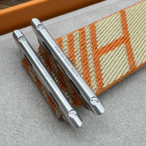 Hermes Orange Nylon Sport Band for Apple Watch 42mm 44mm 45mm 46mm 49mm - Photo 6 sur 9
